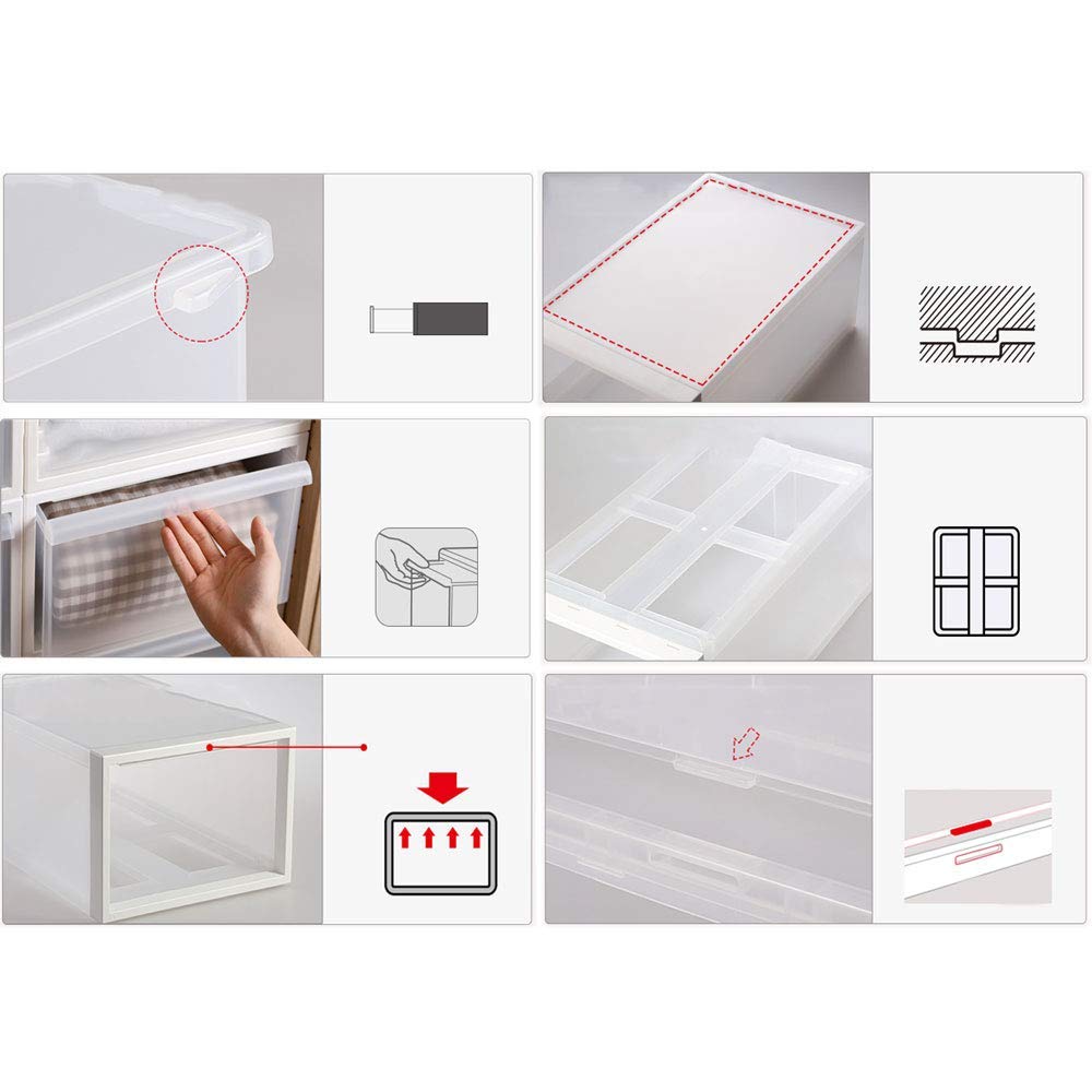 MU Scatola di immagazzinaggio Portatile della Famiglia in Legno Solido, cassetto di Vestiti di plastica della Famiglia di Spessore necessità quotidiane