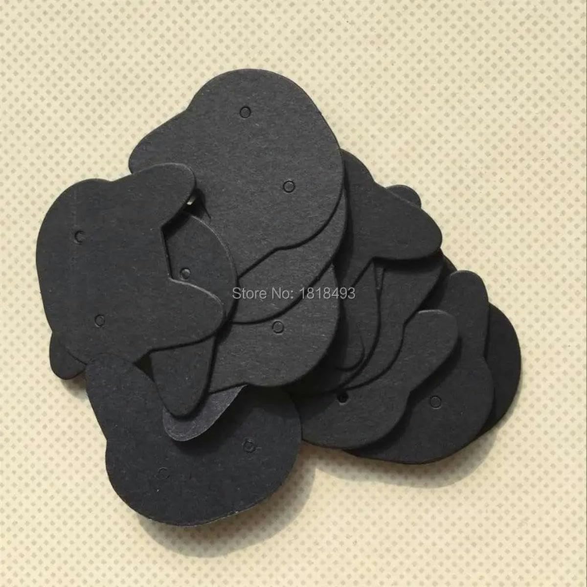 Etiqueta de pendiente en forma de gato en, 3,5x3,5 cm, 500 Uds. Por lote/etiqueta de papel kraft/etiqueta de joyería/etiqueta colgante/etiqueta de ropa/tarjeta-