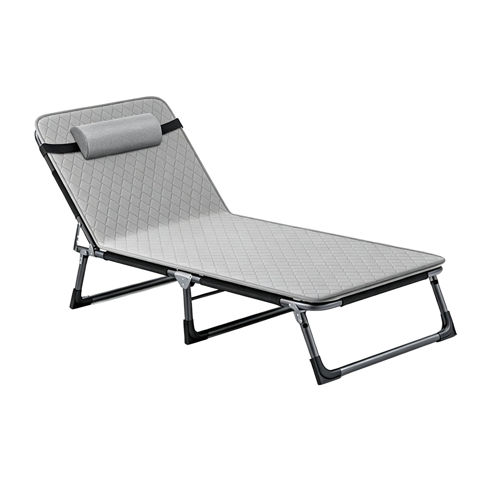 Jyhcd Cotton Cushion Reclining Sun Lounger Chair Folding Camping Bed