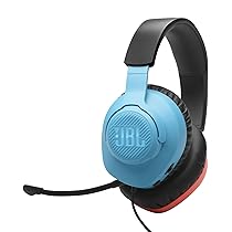 JBL Quantum 100N, Cuffie da Gaming Over-Ear con Filo, Microfono Rimovibile, JBL QuantumSOUND Signature e Memory Foam, Compatibilità Multi-Platform e Windows Sonic Spatial Sound, Blu e Rosso