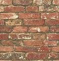 NuWallpaper NU2214 West End Brick Peel & Stick Wallpaper, Red