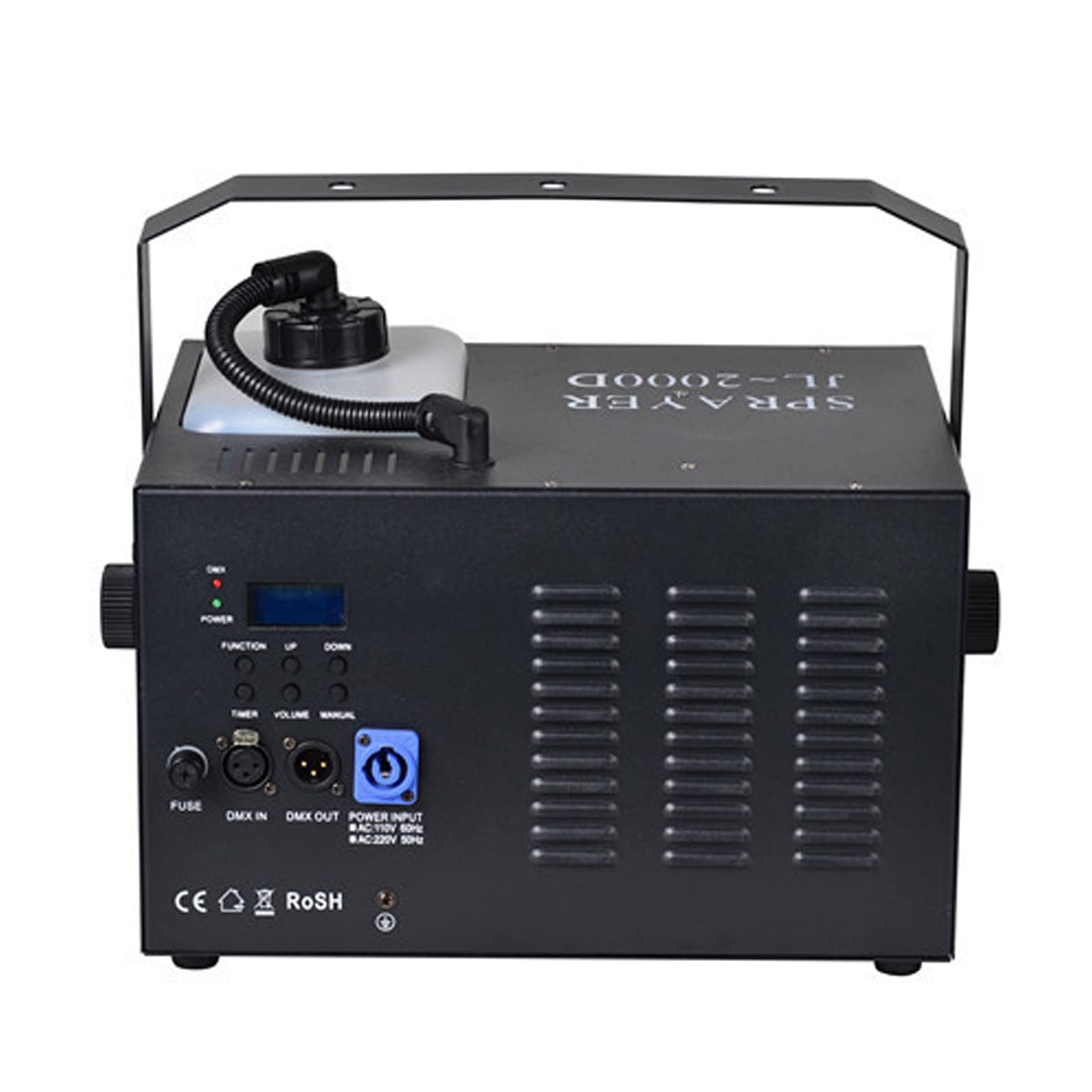 PRUJOY Máquina de Humo DMX de 2000W con Mango, máquina de Humo portátil para Halloween, Navidad, Bodas, actuaciones de DJ
