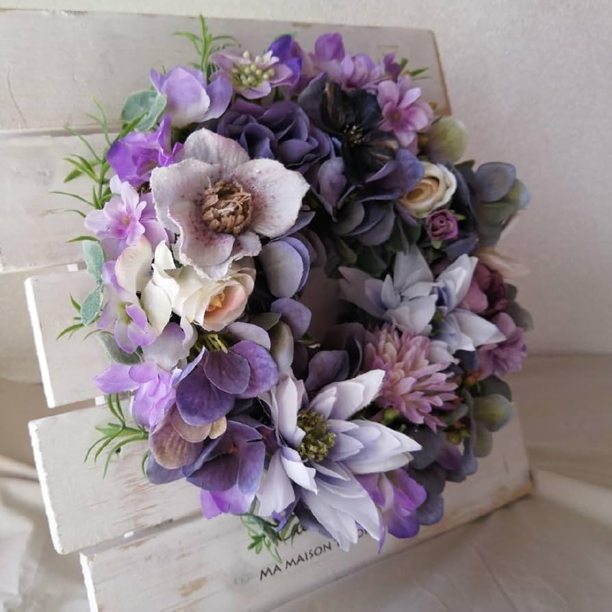 ◯専用ページです◯アーティフィシャルフラワーリース あじさいのリース アーティフィシャルフラワー 直径23