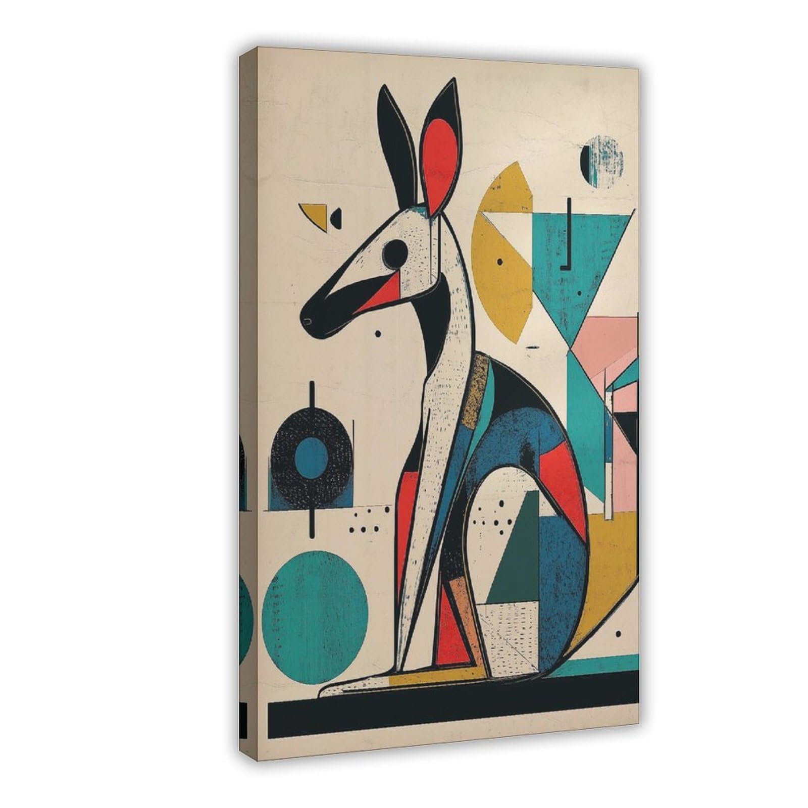 Bareronor Kangaroo Abstract Poster Canvas Poster Bedroom Decor Landscape Office Room Decor Gift 16" L X 24" W