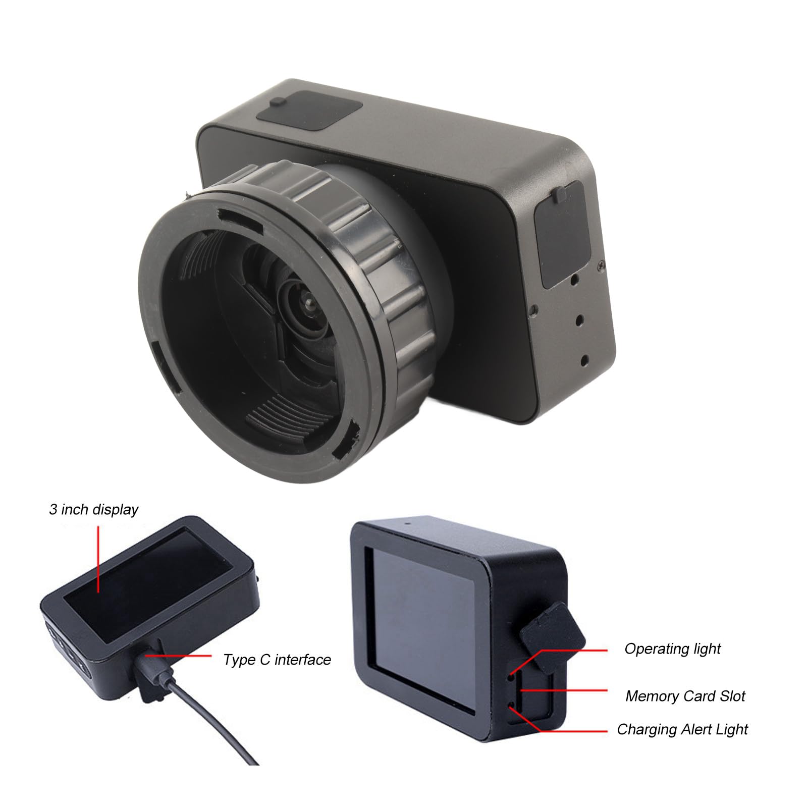Caméra Oculaire de Télescope 4K pour l'astronomie, Caméra Oculaire électronique avec écran Couleur de 3 Pouces pour l'observation des Planètes et des Oiseaux