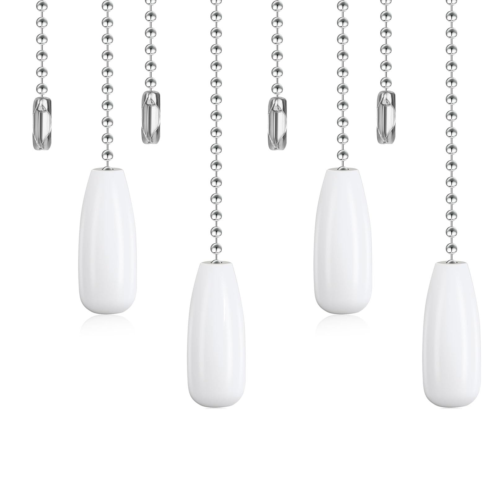 HBSTUDIO 4PCS 30cm Ceiling Fan Pull Chain Lighting Beaded Ball Chains Wooden Decorative Pendant Extension Chains Fan Cord Extender