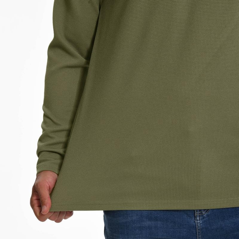 H HYFOL Mens Sweatshirt Waffle American Flag USA Patriotic Graphic Quarter Zip Stand Collar Casual Pullover - Image 6