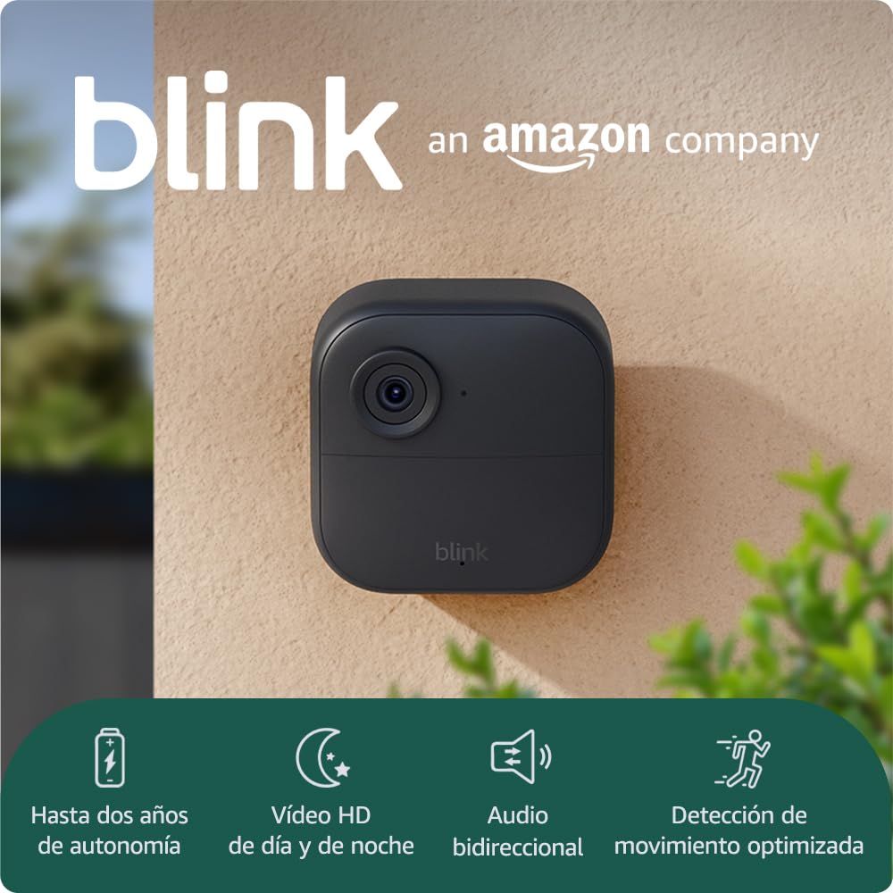Blink Outdoor 4 | cámara de seguridad inteligente HD sin cables, 2 años de autonomía, detección de movimiento optimizada | sistema de 4 cámaras con Sync Module Core incluido en oferta en Amazon