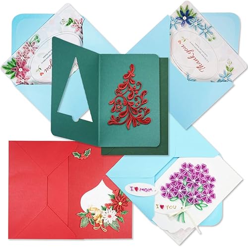 Miniatura 2 de JUYA Kit de fabricación de tarjetas de felicitación Quilling Mega Pack 10 Kits diferentes