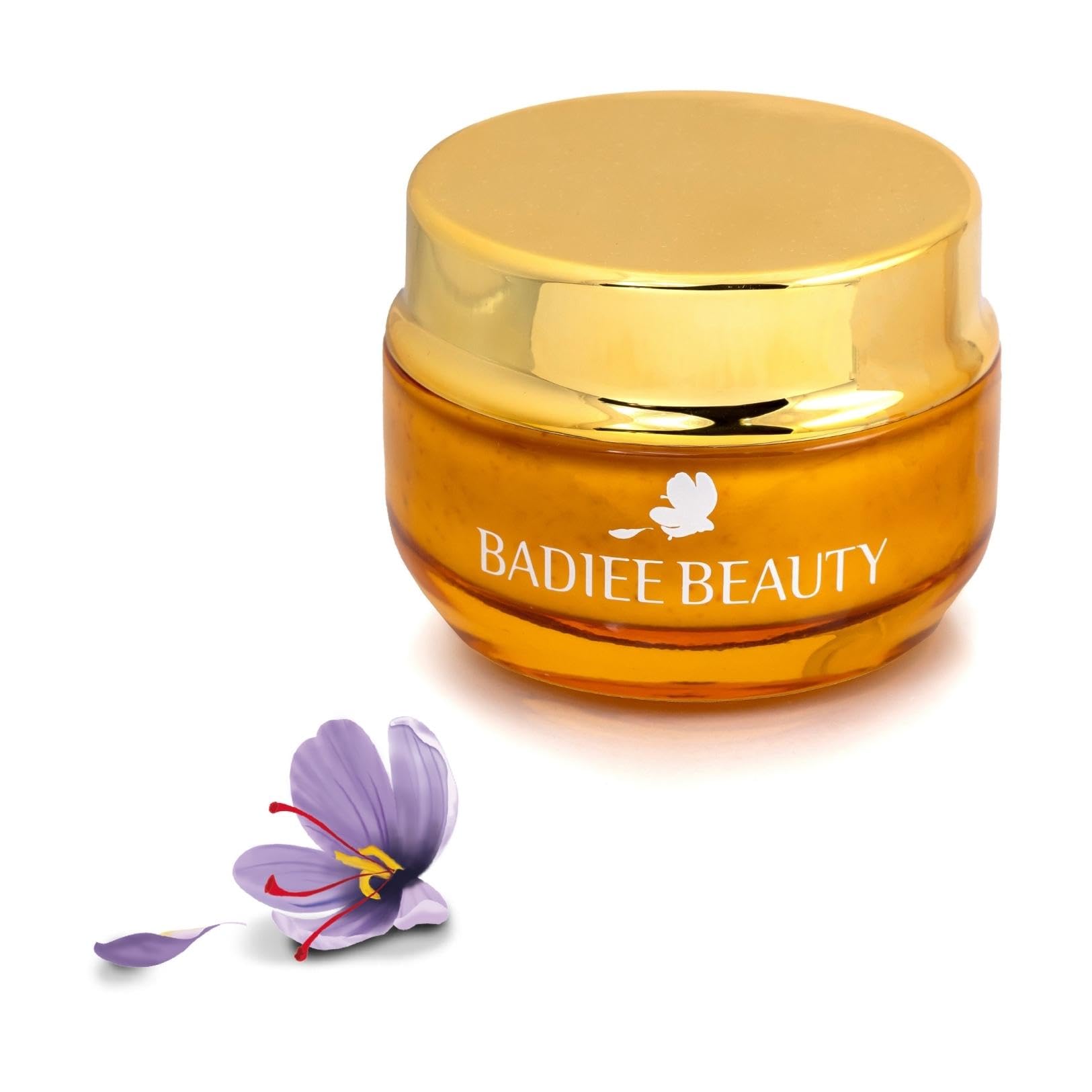 Badiee BeautySaffron Exfoliating Scrub - For All Skin Types Specially Rough and Dull Skins, Revitalize Your Skin and Make It Smooth and Radiant – 50 g