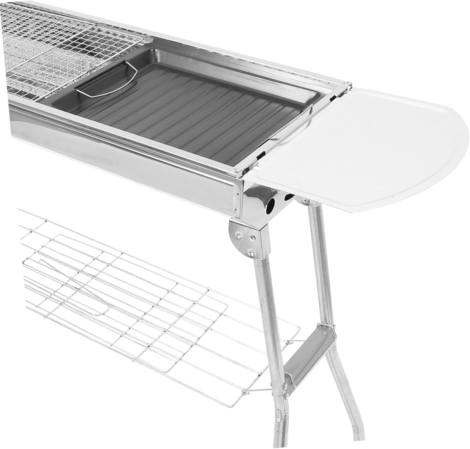 1Set Portable Camping Grill with Frying Pan and Fish Net Clip Easy to Clean Bbq Tool for Outdoor Cooking and Picnics for Camping Enthusiasts