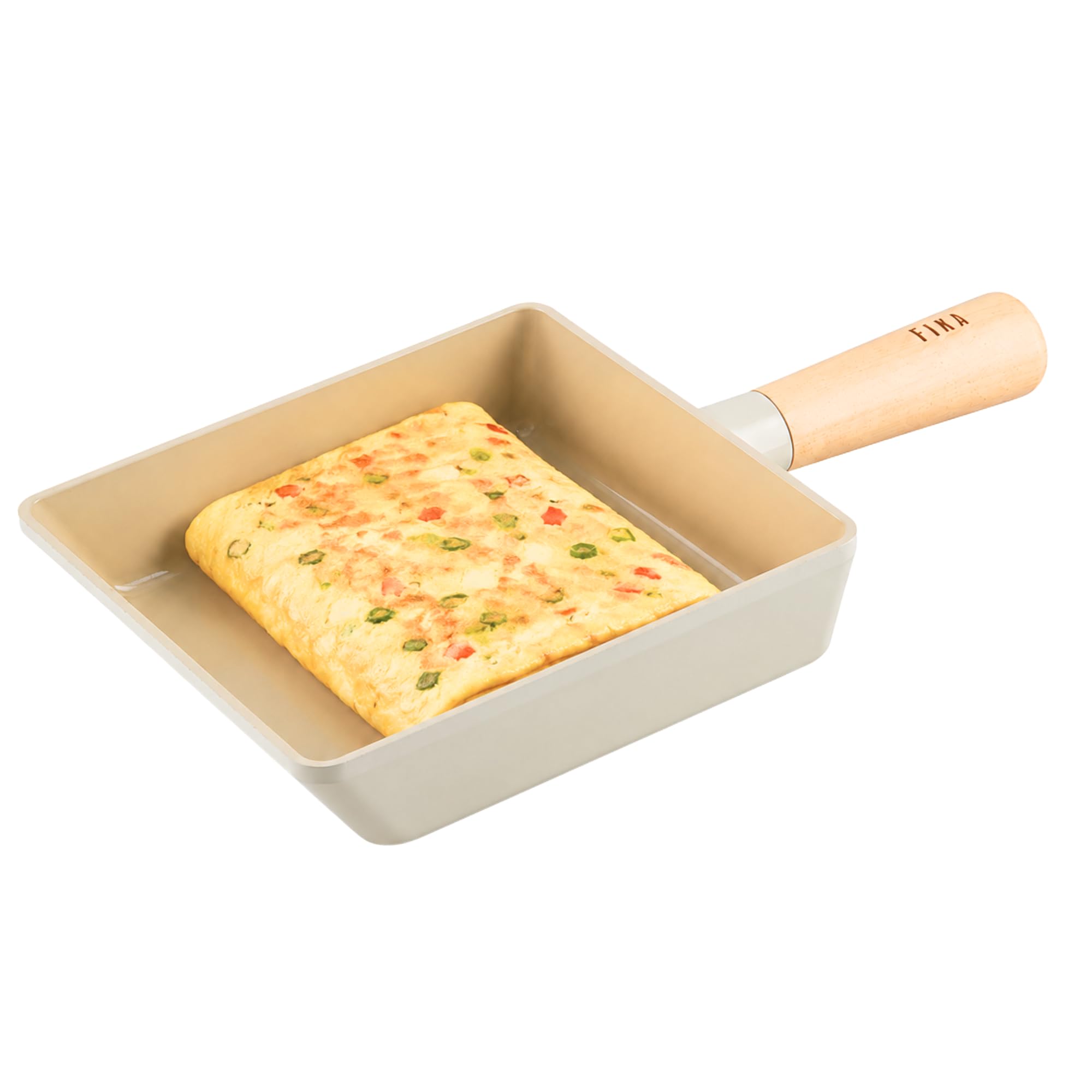 FIKA - Sartén antiadherente para huevos Tamagoyaki de 6 pulgadas, sartén japonesa para huevos enrollados, sartén rectangular con mango de madera, compatible con inducción, fabricado en Corea (15 cm)