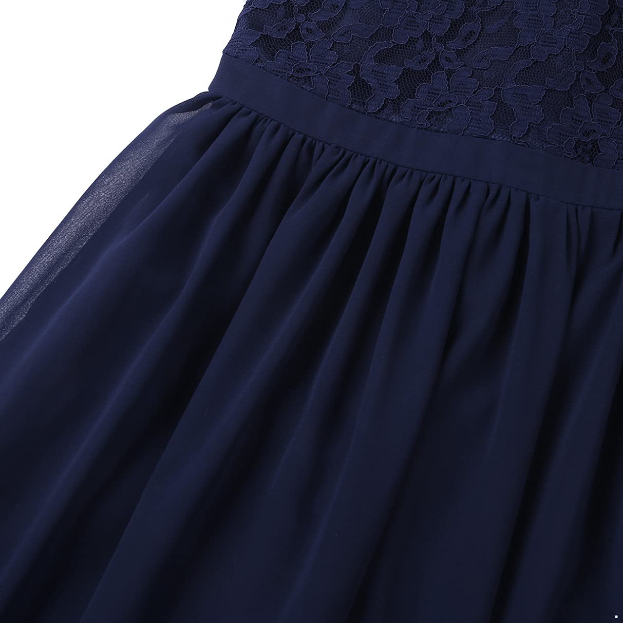 TiaoBug Vestito Bambina Elegante Principessa Abito da Cerimonia in Pizzo Floreale e Chiffon Vestito Lungo Senza Maniche Damigella d'Onore Matrimonio Sposa Feste Compleanno