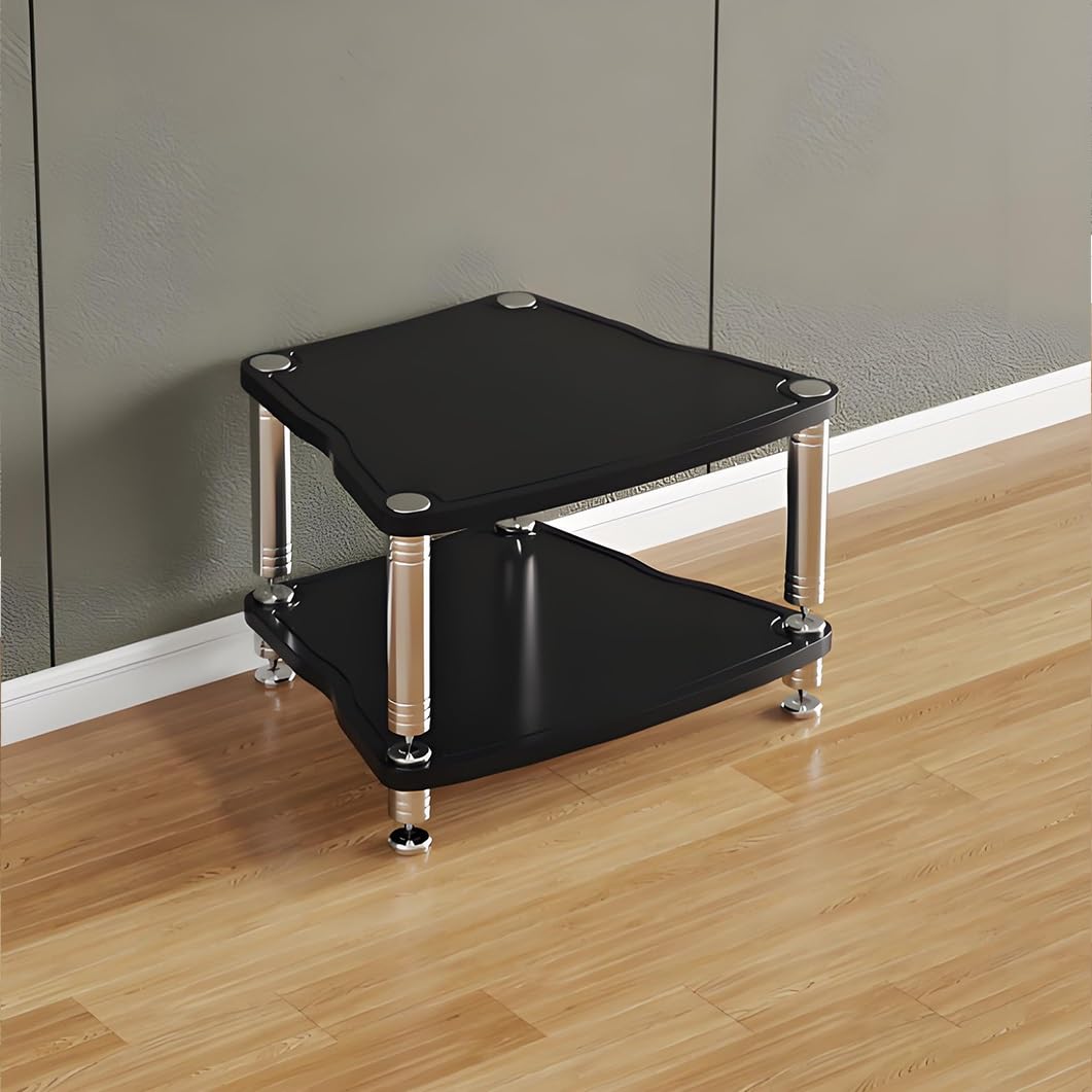Meuble HiFi 4 niveaux en MDF noir pour équipement audio et amplificateur