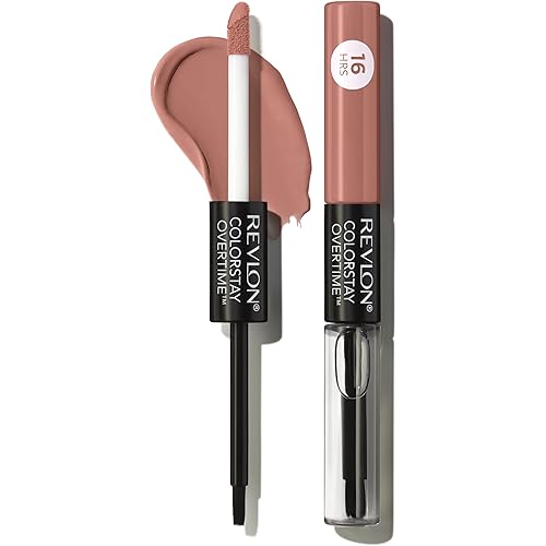 Revlon Liquid Lipstick with Clear Lip Gloss, ColorStay Overtime Lipcolor, Dual Ended with Vitamin E, 540 Unstoppable Nude, 0.07 Fl Oz