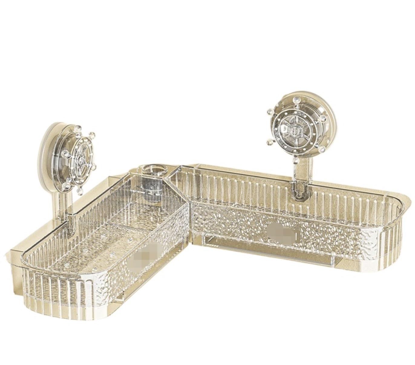 Mensole Bagno Portaoggetti per Doccia Angolare, Ventosa, Organizer per Senza Foratura per Il Bagno Accessori(Transparent)