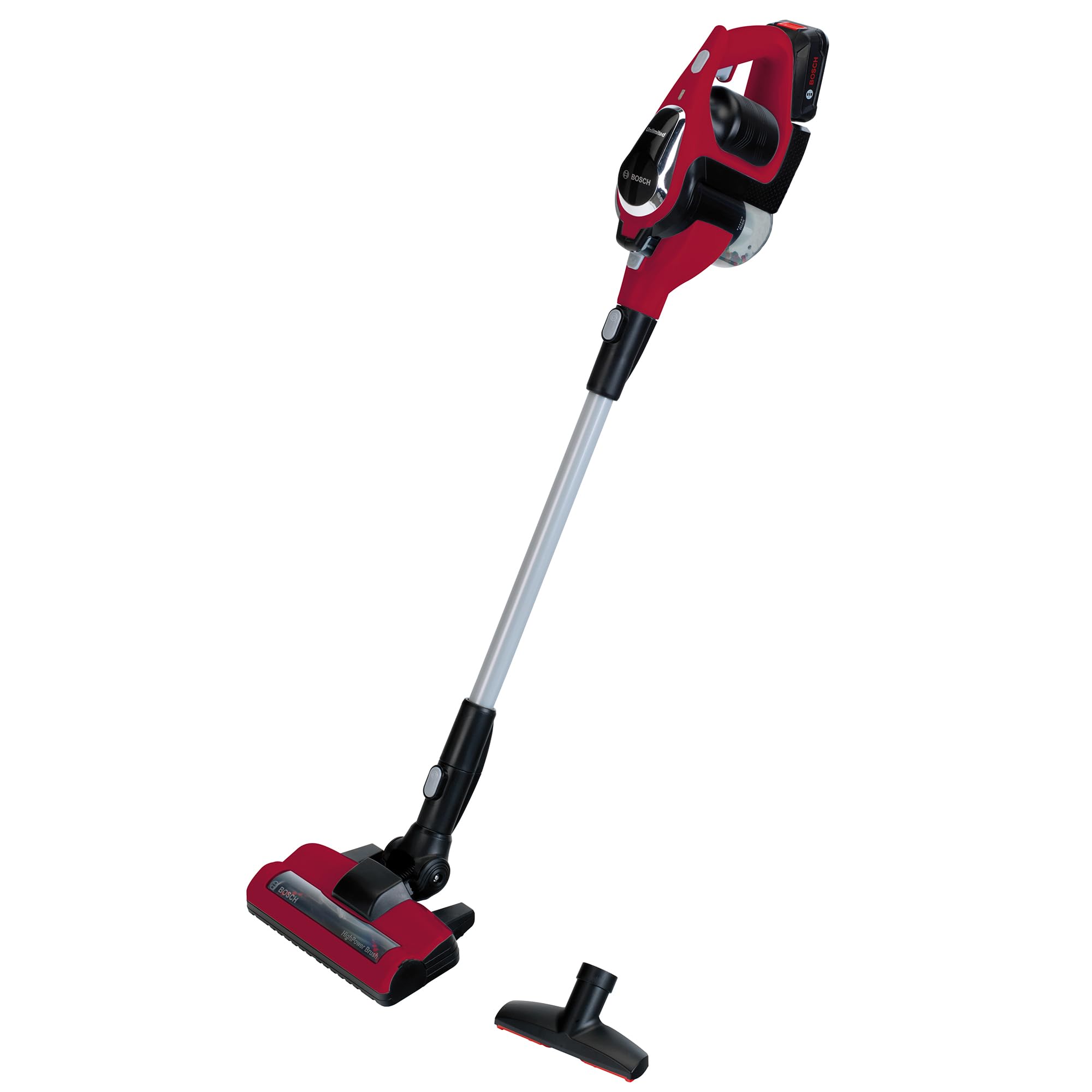 Theo Klein Bosch Red Unlimited Vacuum Cleaner With Vortex Function And Nozzles For Ages 3+, Multicolor, 6808
