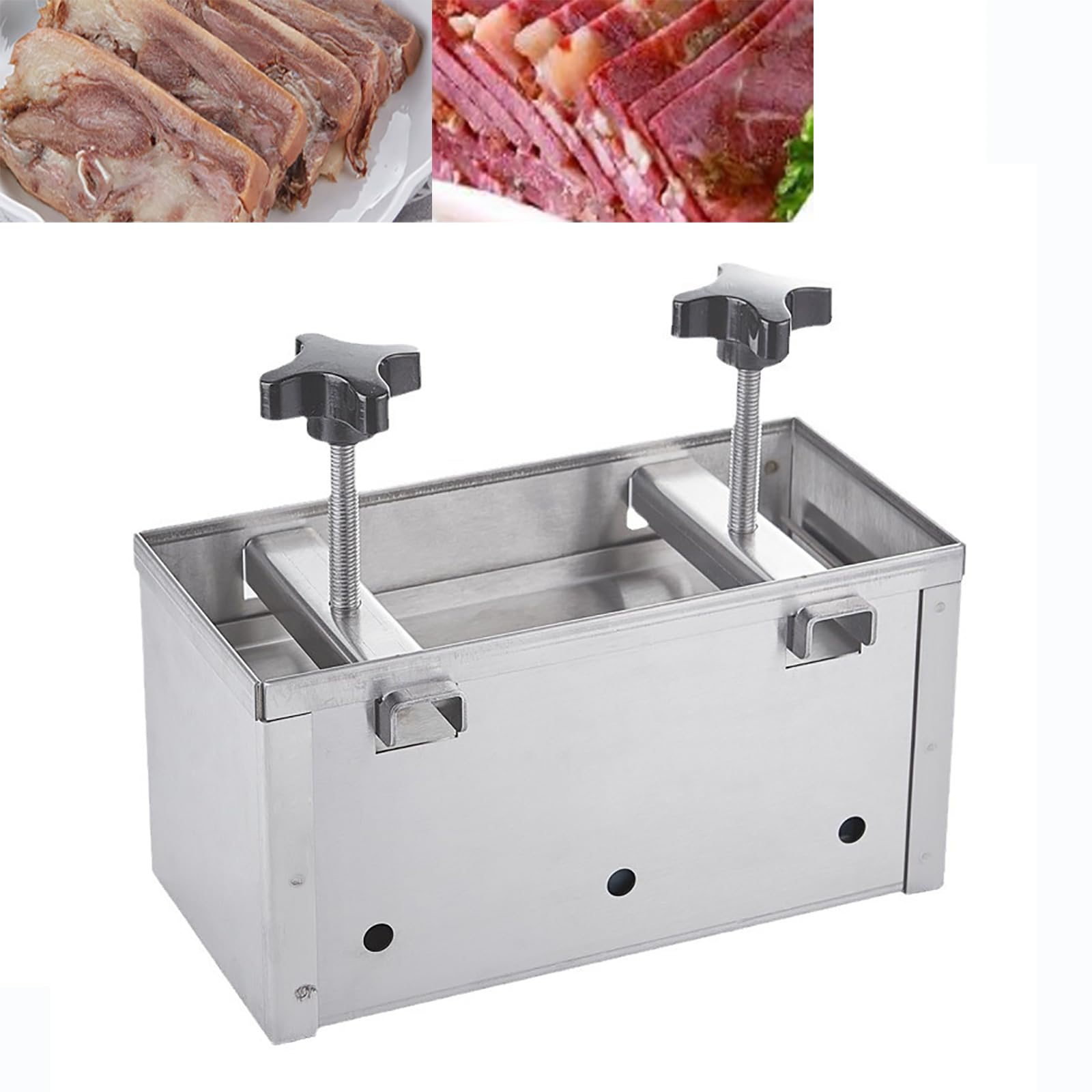 Schinkenpresse, Edelstahl-Fleischpresse, Werkzeug mit Doppelschrauben-Druckbeaufschlagung für gefüllte Burger und Grillen