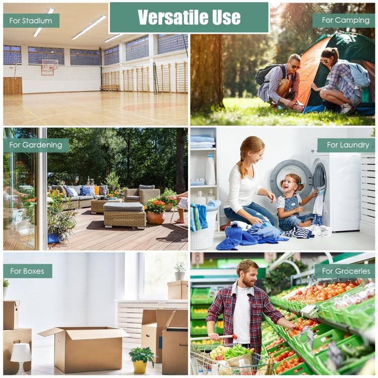 Miniatura 5 de Carrito de compras plegable, carrito de compras portátil, compacto y ligero de 8.5 libras, con ruedas de rotación de 360, carrito plegable móvil