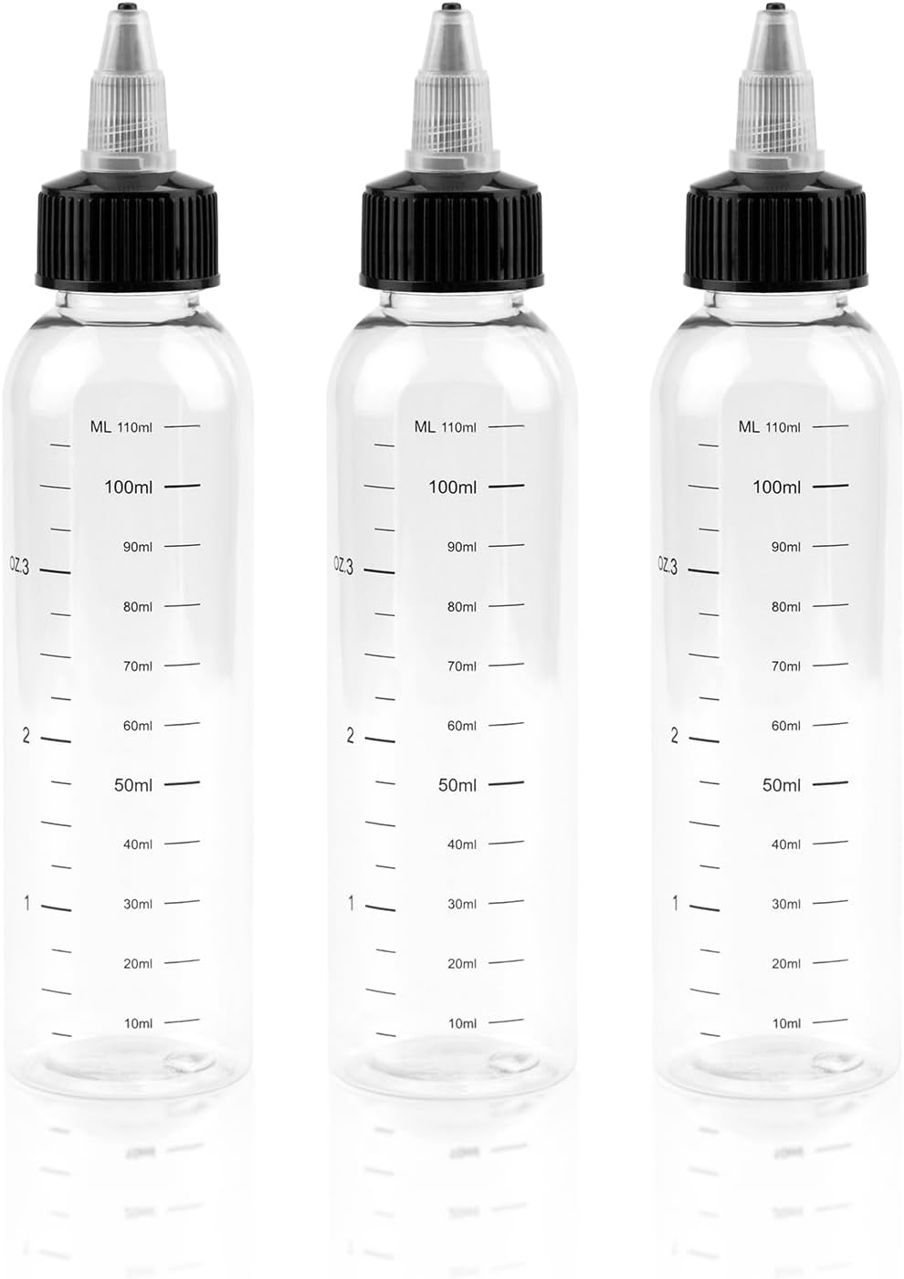 Fantasyon 3PCS Hair Oil Applicator Bottle 120ml Squeeze Oil Applicator Bottle for Hair Oil Bottle Applicator with Caps for Salon Hair Care Coloring Paint Art Glue