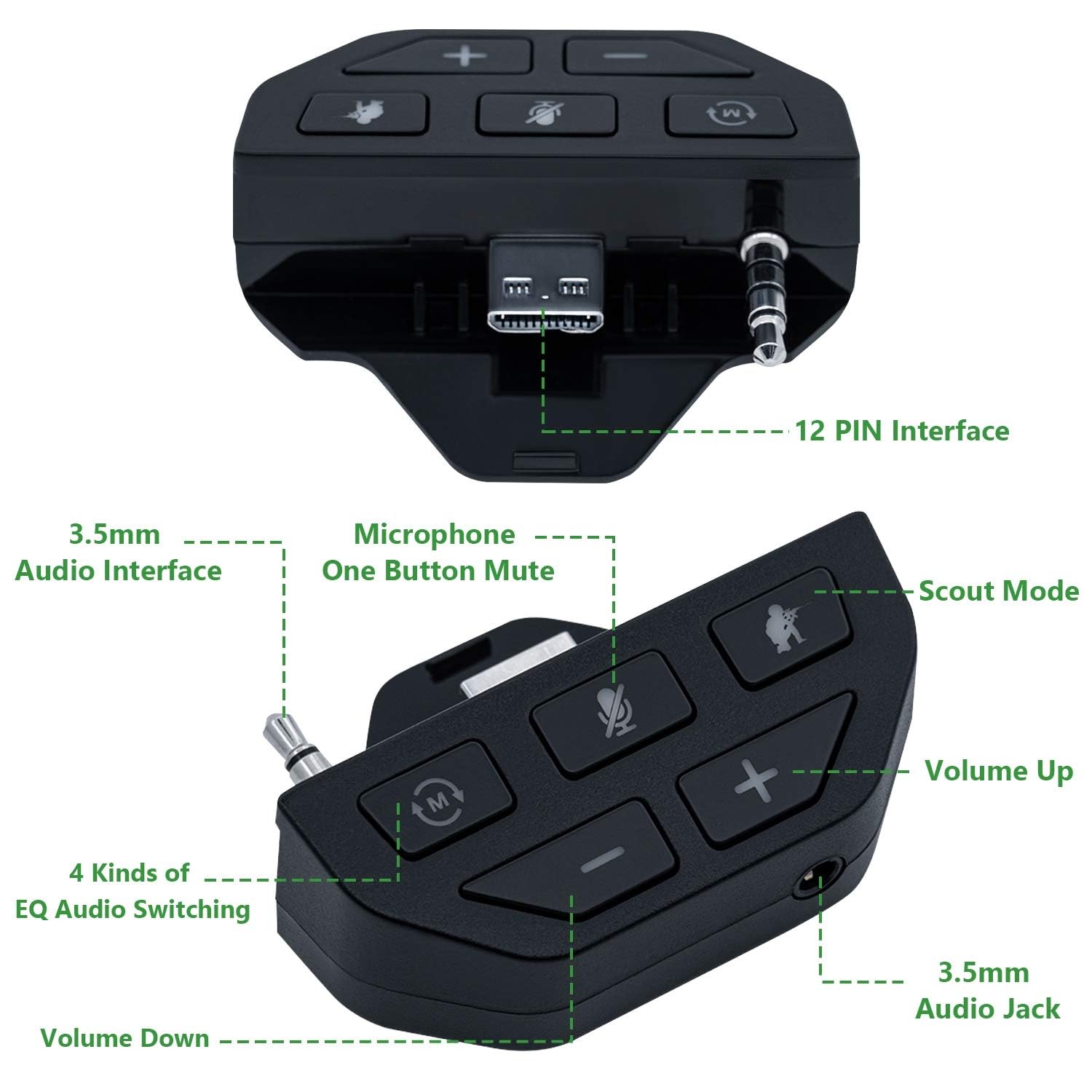 Mcbazel Adaptateur de Casque pour Xbox, amplificateur de Son pour Manette Xbox One avec Prise Jack 3,5 mm/Xbox Series S/Series X/Xbox One/Xbox Ones Controller – Noir