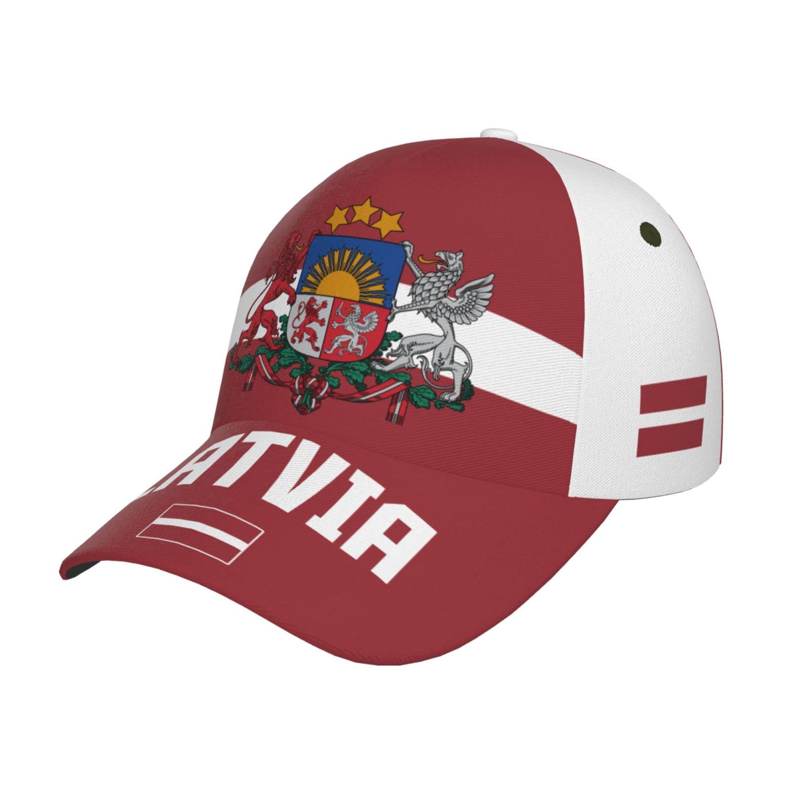 Rfshop Unisex #1699 Latvia Flag Latvians Baseball Cap 3D Full Print Adult Adjustable Hat Soccer Patriotic Caps