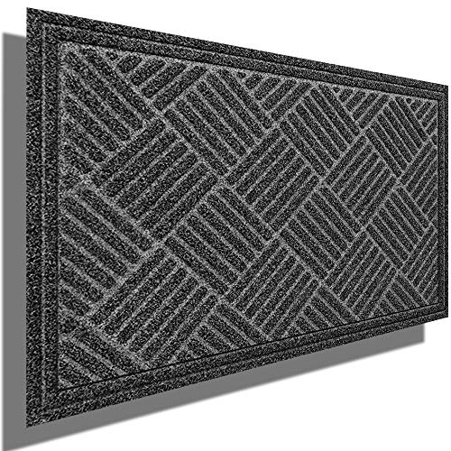 Amagabeli Large Outdoor Door Mats Rubber Shoes Scraper 36' x 24' for Front Door Entrance Outside Doormat Patio Rug Dirt Debris Mud Trapper Waterproof Out Door Mat Low Profile Washable Carpet BG038