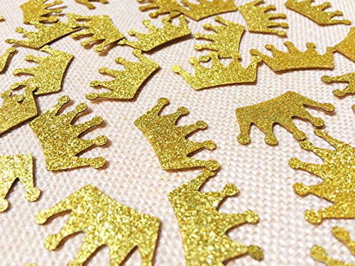 Famoby 100Pcs/Pack Gold Glittery Prince King Crown Confetti For Baby Shower Party Decorations #TOP1