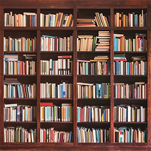 Leowefowa 8X8FT Bookshelf Backdrop Study Room Bookcase Interior Decoration Wallpaper Vinyl Photography Background