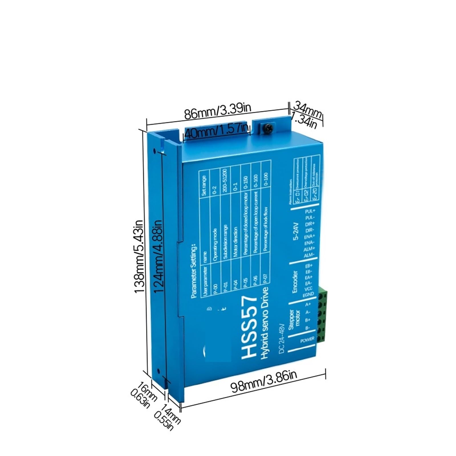Sterownik serwomechanizmu Cyfrowy wyświetlacz AC20-80V lub DC 24-50V 0-200 kHz 6,0 A dla kontrolera silnika Nema23 Nema24 z zamkniętą pętlą