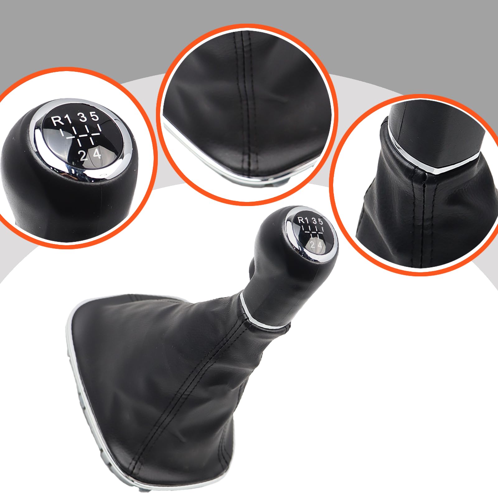 Pomello del cambio a 5 velocità 009140093 per Opel Corsa D 2006-2014 Corsa E 2014-2019 19276456 Nero