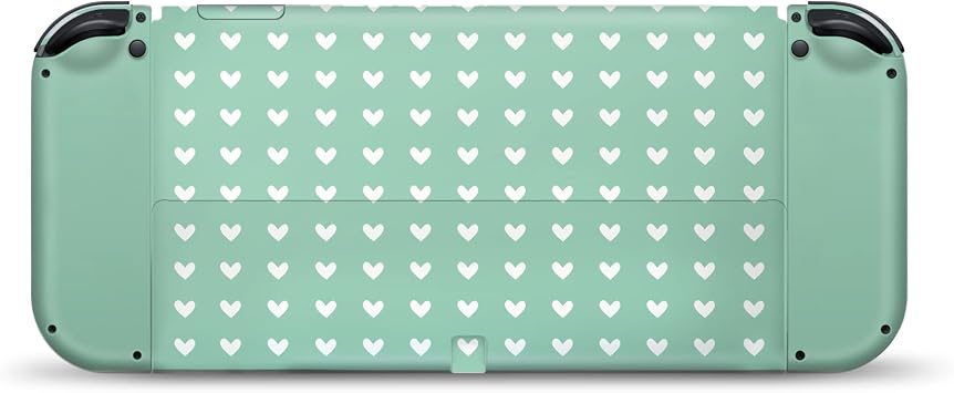 Tacky Design Cute Cats Skin Compatible Nintendo Switch OLED Cover, Green Kawaii Skin for Switch OLED, Premium Vinyl 3M Full Wrap Decal