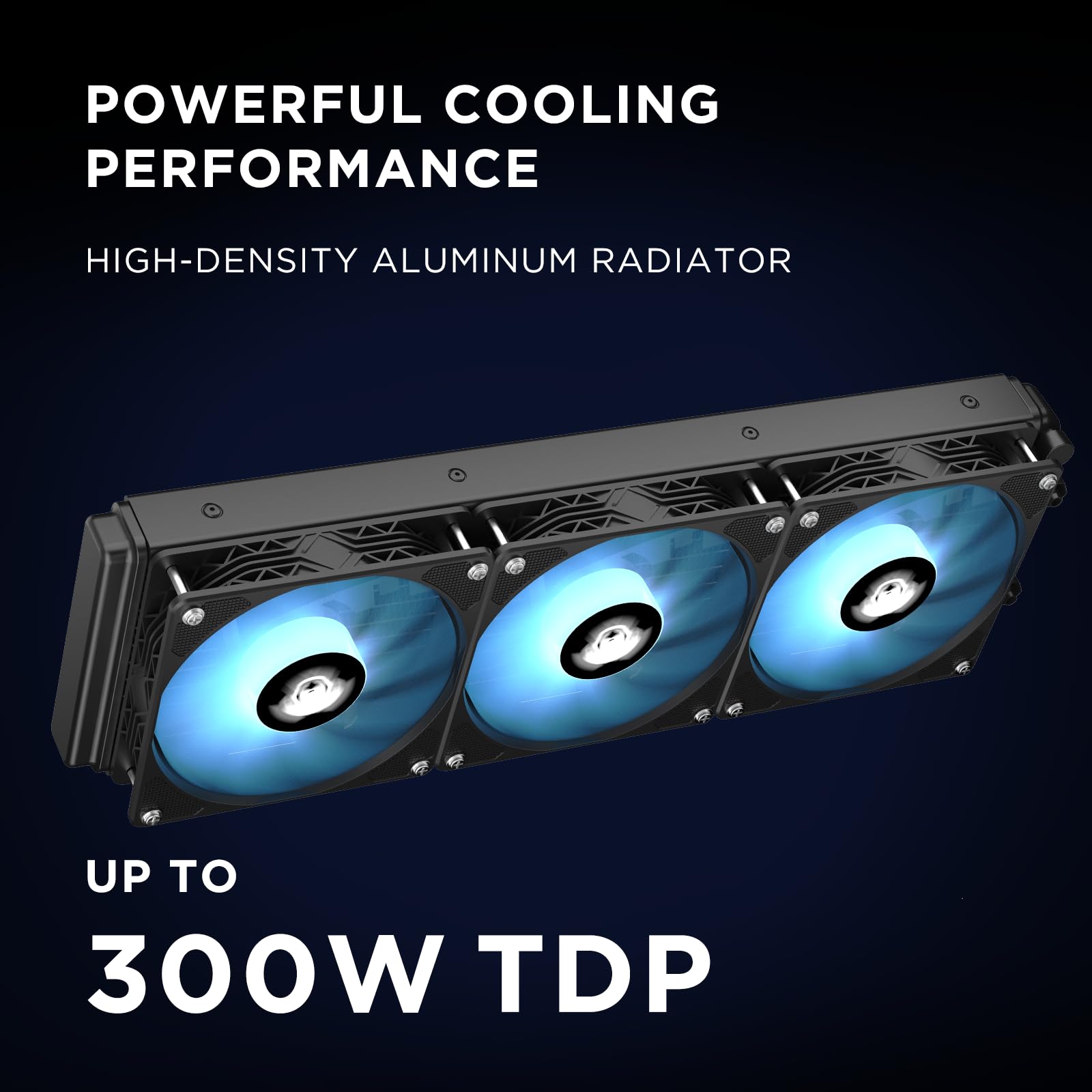 TZMRIT TK1 Coloured Light Aio Water Cooling CPU Cooler 800-1800RPM PWM Fan for LGA115X/1200/1700/1366/2011/2066, for FM2/FM2+/AM3+/AM4/AM5 (360BK)