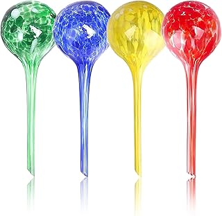 Lawei 4 Pcs Watering Globes Plant Glass Bulbs Watering Bulbs Plant Self-Device Plant Watering Globes Watering Devices Holiday Indoor and Outdoor, 20 x 6.8cm