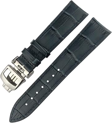 PURYN 20mm 21mm Cowhide Watchband Fit For Jaeger-LeCoultre Master Watch Strap Soft Black Brown Blue Leather Bracelets Folding Buckle