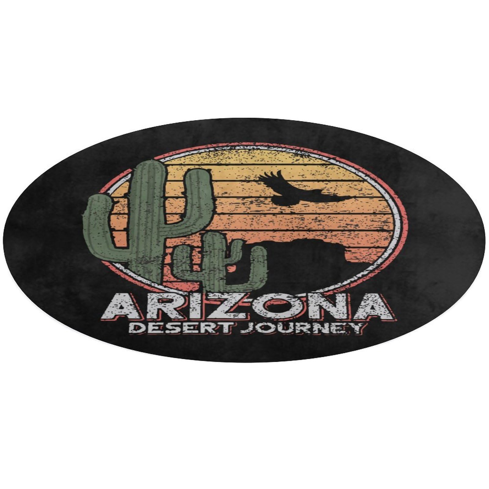 Alfombra de Arizona Cactus y águila en terciopelo suave y lavable para salón