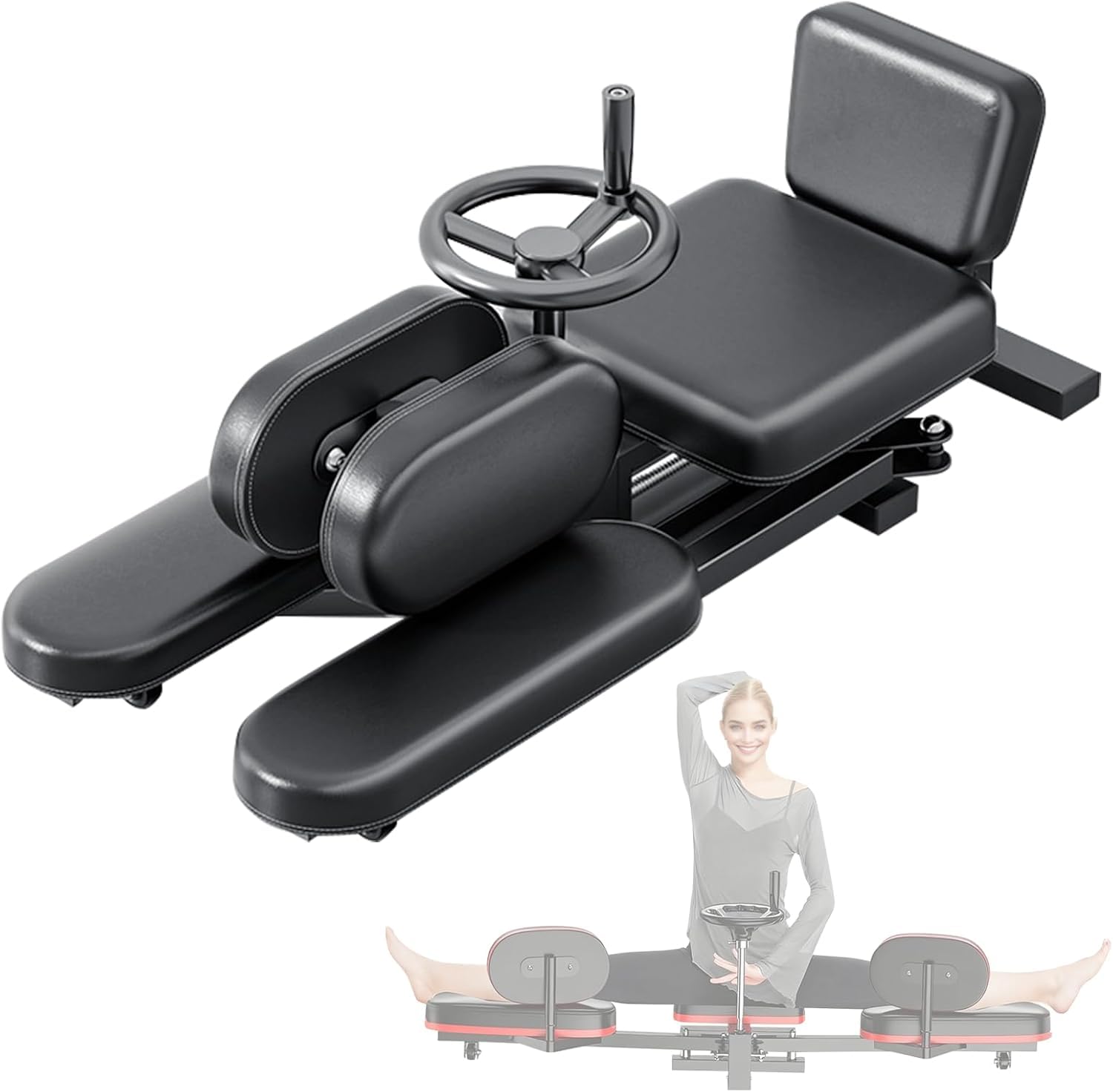 XZLZMYP Leg Stretcher Heavy Duty Leg Splits Machine Flexibility 3 Bar Leg Stretching Training Machine for Ballet Yoga Home Gym Exercise,Black