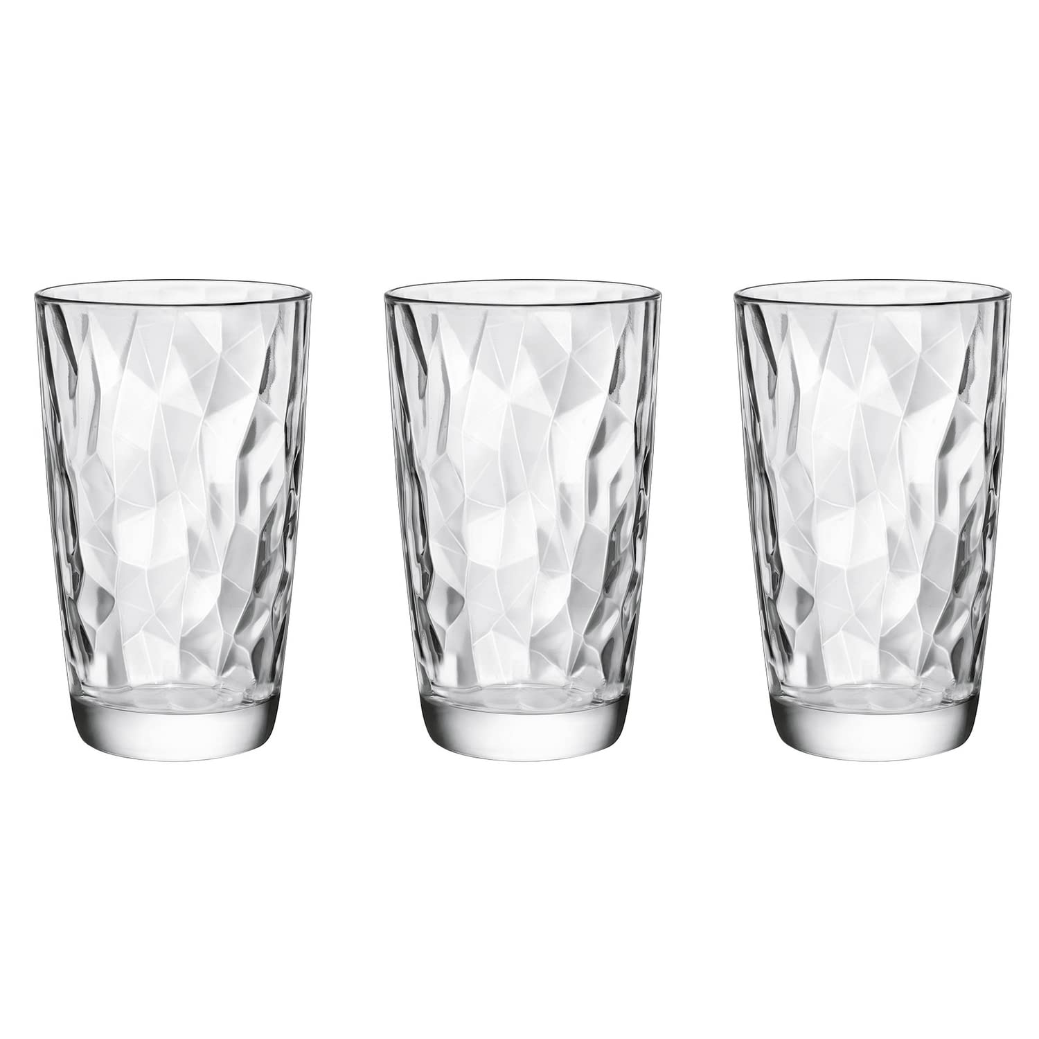 Bormioli Rocco Longdrinkgläser Diamond CL 47 Longdrinkgläser, 3er Set, 470 ml