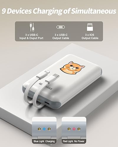 Miniatura 6 de GOODaaa Banco de energía, 3 paquetes de estación de carga portátil de 10000 mAh, 9 salidas y 3 entradas, cargador portátil para iPhone serie 1615,