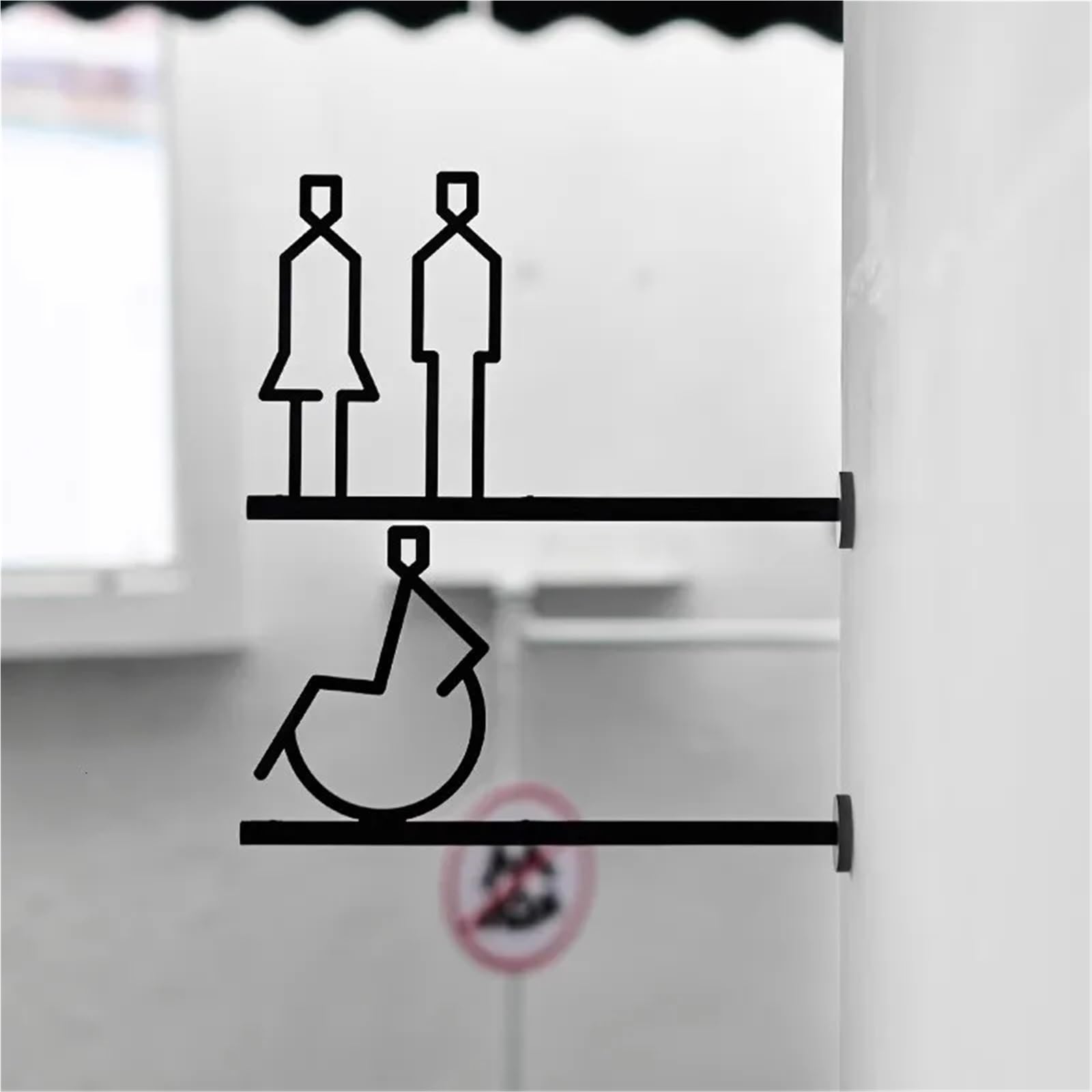 Panneau de toilette Signalisation Créative 3D For Toilettes Publiques, For Hommes Et Femmes, Suspendus Sur Le Côté, WC pour hôtel, bureau, maison, restaurant(Color-01)