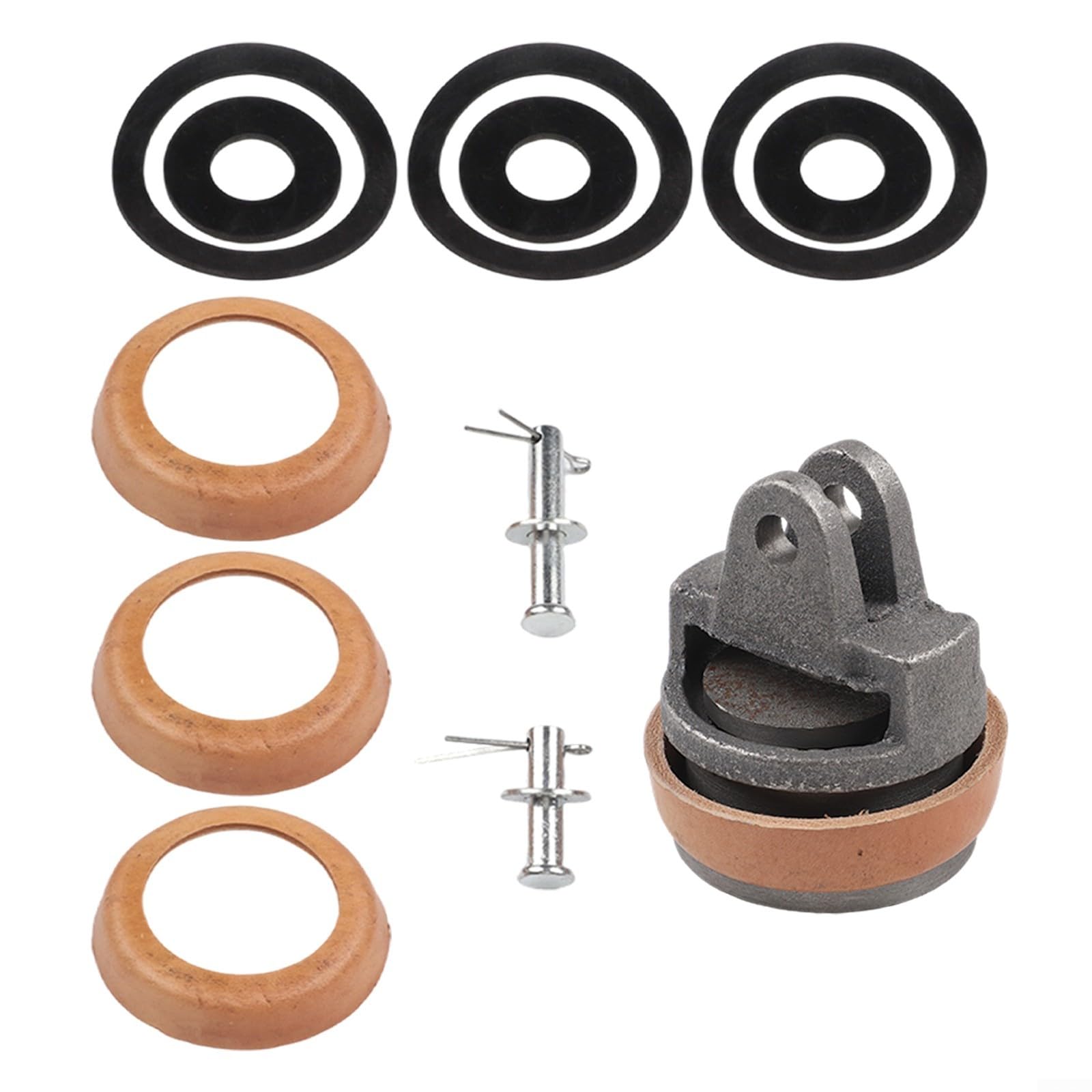 Set di ricambio per maniglia tipo 75 con kit bulloni, in ghisa e pelle trattata a cera, guarnizione per anello per pompe per fontane da giardino, include 3 extra