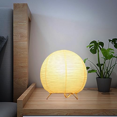 Miniatura 4 de Lámpara de mesita de noche de papel y cromado, lámpara de pie para decoración de habitación, farol, luz para mesita de noche, lámpara de escritorio,