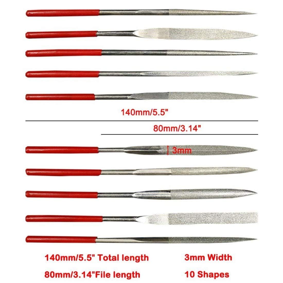 DIY Crafts Pack of 16 Pcs, Design No # 1, Needle File Set, Hardened Alloy Strength Steel Mini Needle File Set for Sha (Pack of 16 Pcs, Design No # 1) 2