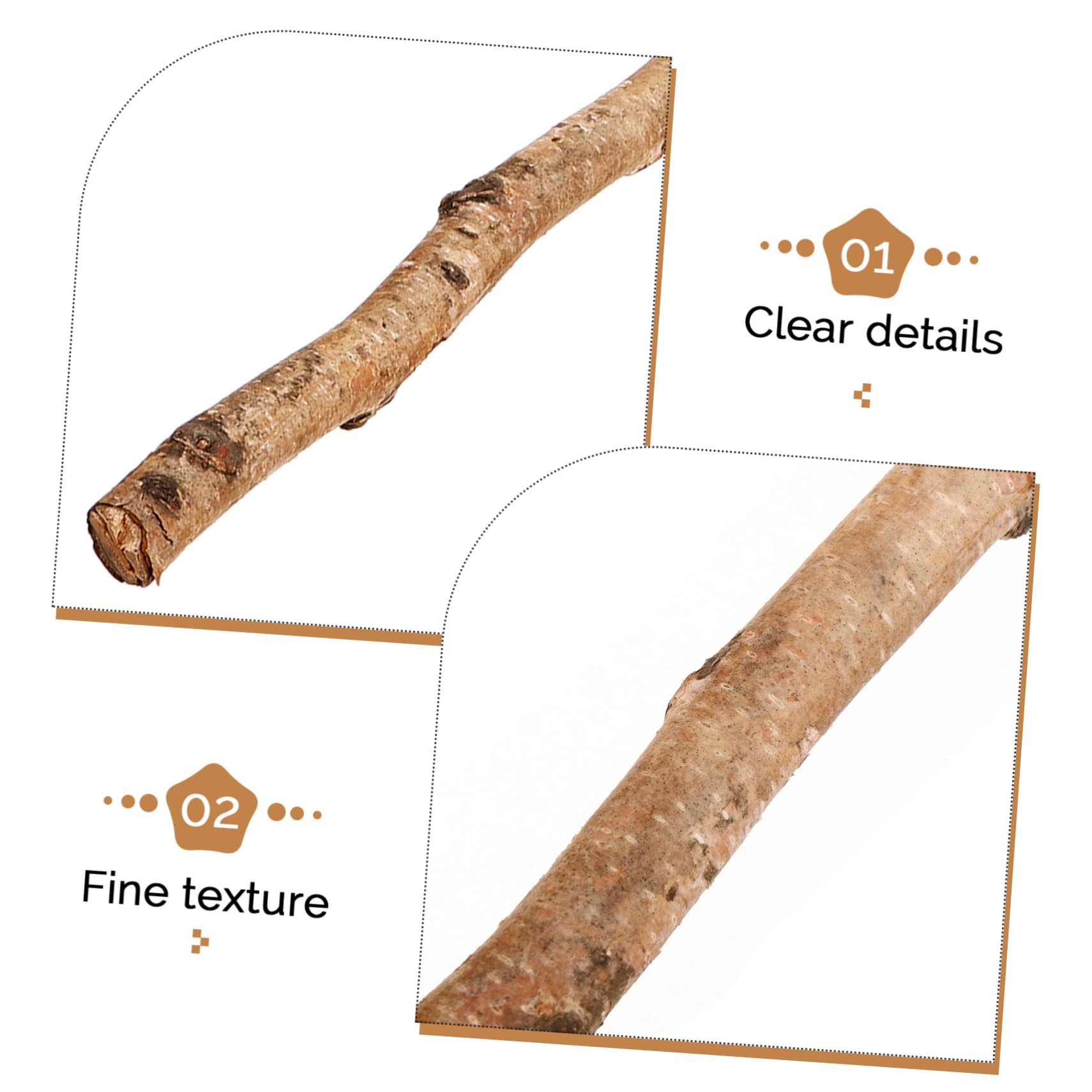 BEBEMOKO 6pcs Wood Bark Sticks Twigs and Branches for Crafts Decorative Craft Sticks for DIY Projects