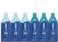 Dobro CARBS Clean Energy Gel, Sabor Neutro Fresh, 40g de Carboidratos, 180mg de Sódio, Kit 6 Sachês de 55g (3 com Cafeína + 3 sem Cafeína)