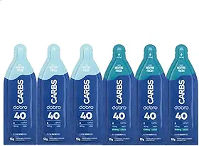 Dobro CARBS Clean Energy Gel, Sabor Neutro Fresh, 40g de Carboidratos, 180mg de Sódio, Kit 6 Sachês de 55g (3 com Cafeína + 3 sem Cafeína)
