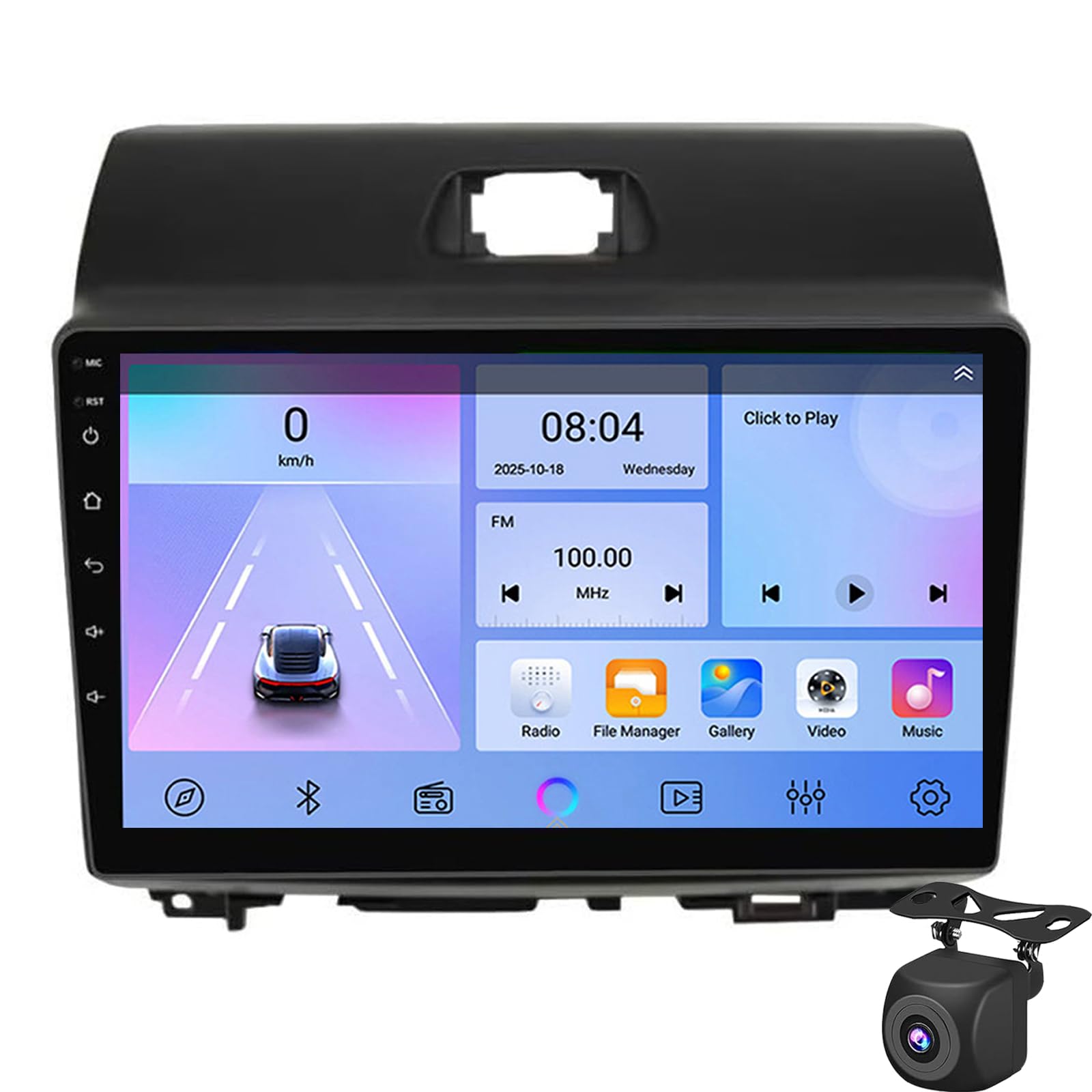 Android 15 Car Radio For K-IA RAY 2011 2012 2013 2014 2015 2016 2017 With Navigation CarPlay Android Auto Radio With 9-inch Screen GPS Navigation Bluetooth 5.0 RDS 32EQ DSP Mirror L(Color:4G 8G+128G)
