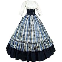 I-Youth Womens Renaissance Civil War Victorian Dress Southern Belle Cosplay Medieval Pioneer Dickensonian Costume