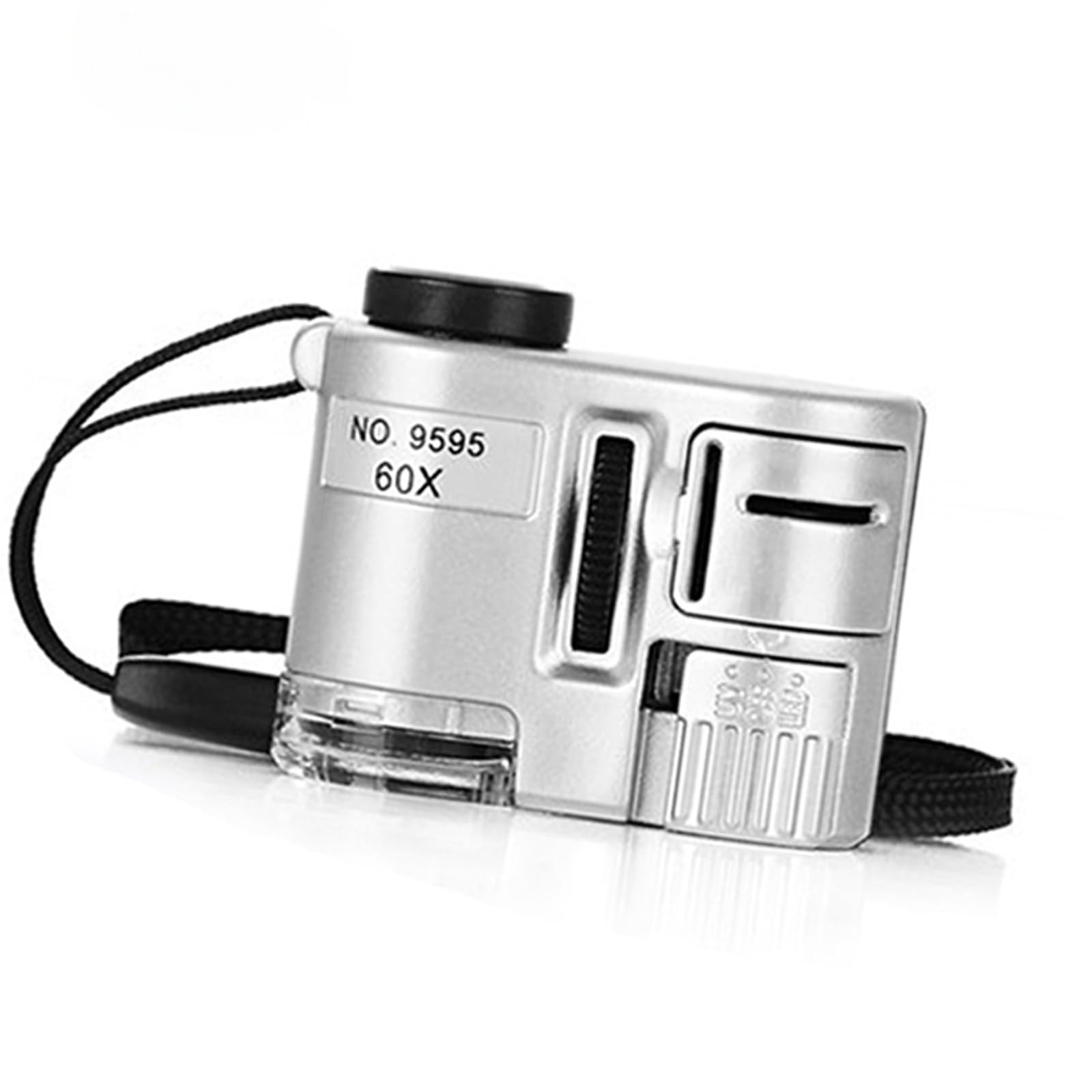 Handheld 60X Magnifier Builtin Money Detector Light and LED Magnifyings Glass for Various Applications Pocket Magnifier with Led