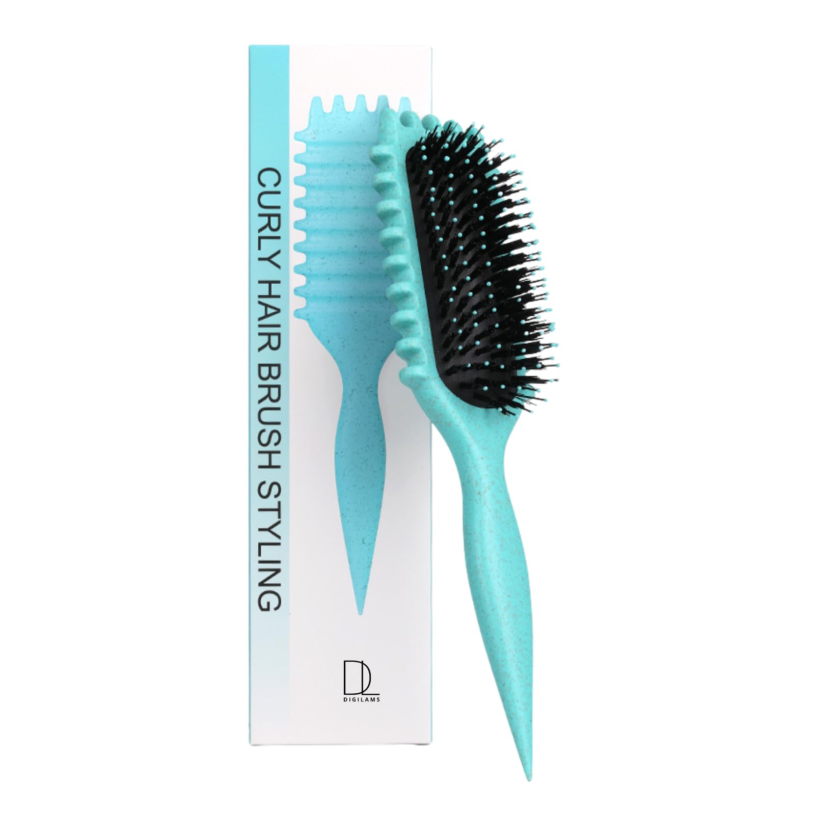 Digilams Curly Hair Brush, Green - Image 2